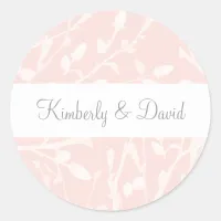 Blooming Blush Floral Wedding Classic Round Sticker