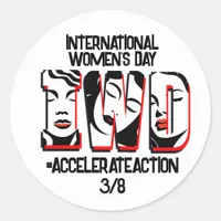 International Women's Day | Accelerate Action Classic Round Sticker