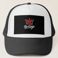 No Kings Simple Crown With Cross Artistic Design Trucker Hat