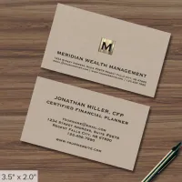 Elegant Monogram Financial Business Card