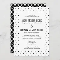 Sophisticated Black & White Polka-Dot Reception Invitation