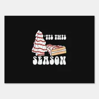 Tis The Season Christmas Tree Groovy Retro Vintage Sign