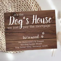 Rustic We've Moved New Address Dog Pet Moving  Announcement Postcard