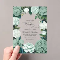 Eucalyptus Soft, Mint Frost & Snowdrop Wedding Acrylic Invitations