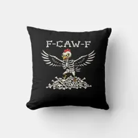 F Caw F Funny Chicken Halloween Cool Unique Style Throw Pillow