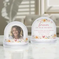 Forever in Our Hearts Wildflower Memorial Photo Snow Globes