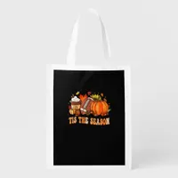 Pumpkin Spice Football Tis The Season Grocery Bag