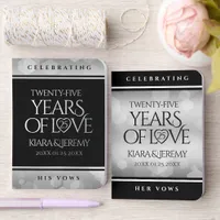 Elegant 25th Silver Wedding Anniversary Foil Vow Books