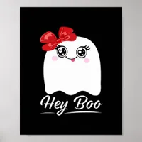 Cute Hey Boo Halloween Design Poster