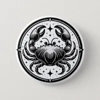 Horoscope Sign Cancer Crab Symbol Button