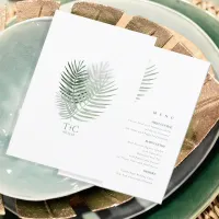 Lush Palm Leaf Wedding Menu Moss Green ID956