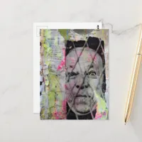 the caged man junk journal Mixed Media Collage Postcard