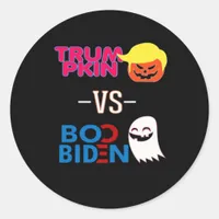 Funny Trumpkin Vs Boo Biden Halloween Design Class Classic Round Sticker