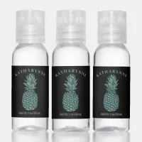 Teal Aqua Glitter Sparkle Pineapple Hand Sanitizer