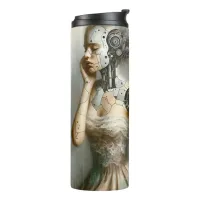 Female Cyborg Woman Ai Art Thermal Tumbler