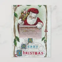Vintage Christmas Santa Holiday Postcard