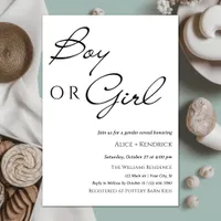 Elegant Calligraphy Boy Or Girl Gender Reveal  Invitation