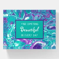 Purple and Teal Fluid Art Marble like Art  Quote P Paperweight