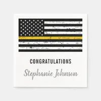 Thin Gold Line 911 Police Dispatcher Party Napkins