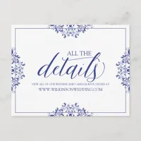 Wedding Details / Info Card | Nadine (Royal Blue)