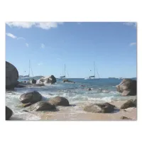 Sailing Boats at the Baths, BVI Tissue Paper