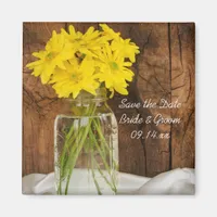 Mason Jar Daisies Country Wedding Save the Date Magnet