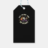 Spooky Skeleton Celebrating Halloween Eat Drink An Gift Tags