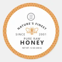 Vintage Honeycomb Pattern Round Jar Sticker Label