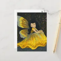 Sleeping Fairy in a Yellow Dress Postcard