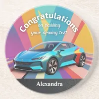 Driving Test Success Colorful Modern Car Custom Coaster