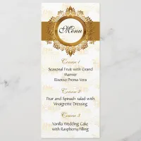 gold wedding menu