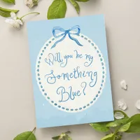 Watercolor "Something Blue Crew" Coquette Proposal Card