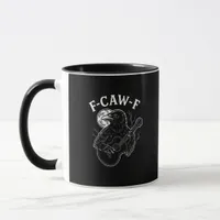 F Caw F Funny Crow Guitar Halloween Vintage Style Mug