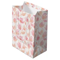 Abstract Watercolor Pattern in Peach and Pink Medium Gift Bag