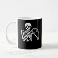 Skeleton Heart Hands Sign Halloween Costume Trendi Coffee Mug
