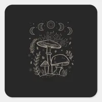Goblincore Aesthetic Academia Cottagecore Mushroom Square Sticker