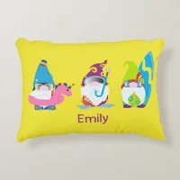 Cartoon Gnomes on Beach Vacation Custom Accent Pillow