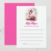 Hottie Mess Hot Pink Flamingo Beach Bachelorette Advice Card