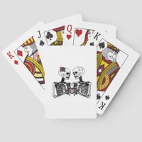 Romantic Skeleton Couple Gothic With Heart Hands Poker Cards