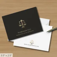 Black Gold Scales of Justice Note Card