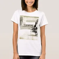 Two Amish Buggies Sepia Rural Road T-Shirt