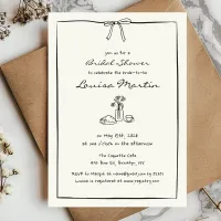 Timeless Chic Coquette Bow Bridal Shower Brunch  Invitation