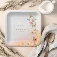 Sunny Wildflower Wedding Gradient ID1023 Paper Plates