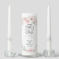 Monogrammed Pale Blush Spring Flowers Unity Candle