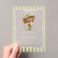 Sip & See Puppy Cottagecore Baby Shower Acrylic Invitations