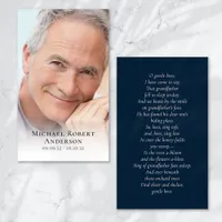 Simple Photo Sympathy Funeral Memorial Prayer Card