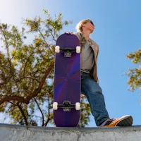 Circular Gradient Patchwork Blue to Purple Skateboard