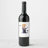 Halloween Dracula  Funny Wine Label