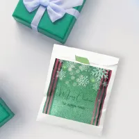 Green Pink Glittery Winter Wonderland Christmas Favor Bag