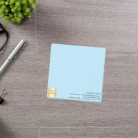 Business logo light blue post-it notes